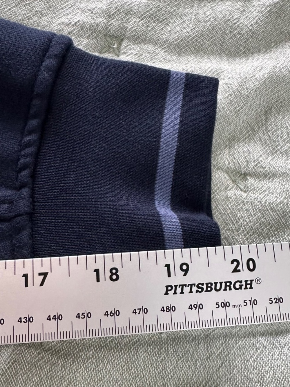 Lands End Mens Small Serious Sweats Bomber Navy Blue Front Button Down Snaps - Picture 9 of 10